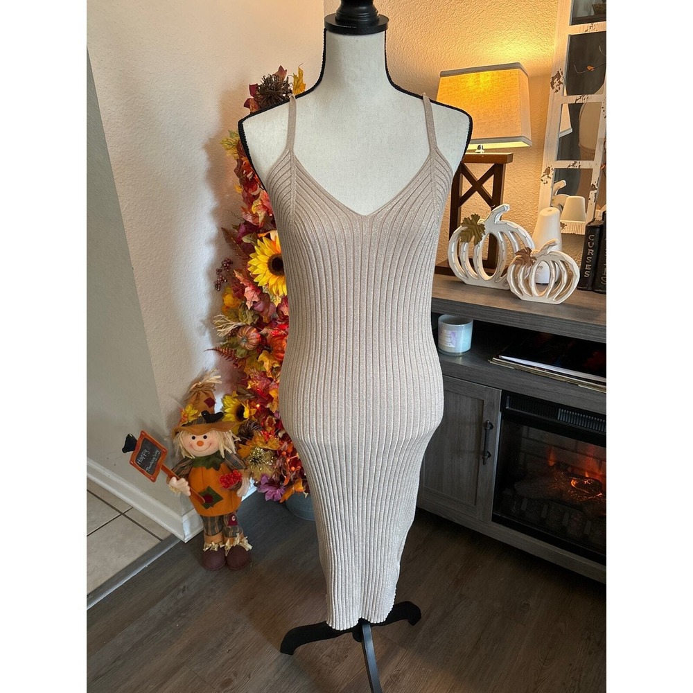 Almost Famous size‎ large body con dress sparkly gold